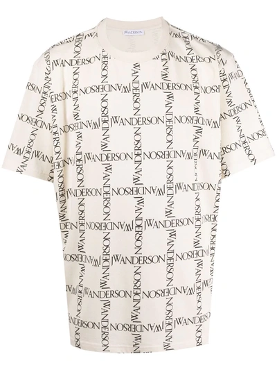 Shop Jw Anderson Logo-print T-shirt In Nude