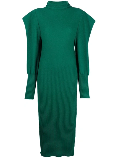 philosophy knit dress Di Lorenzo Serafini Draped Shoulder Turtleneck In Green SN:STD14721S