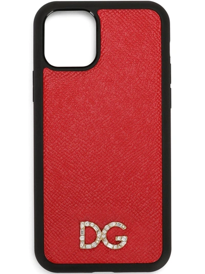 Shop Dolce & Gabbana Embellished-logo Iphone 11 Pro Case In Rot