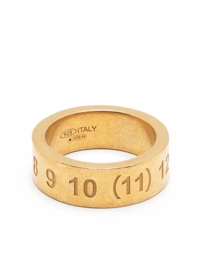 Shop Maison Margiela Numbers-engraved Ring In Gold