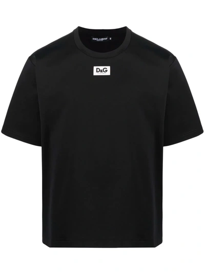Shop Dolce & Gabbana Logo-patch Short-sleeve T-shirt In Schwarz