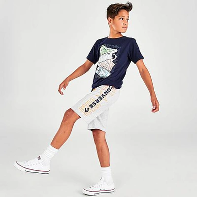 Converse Kids' Boys' Wordmark French Terry Shorts In Heather Grey/lunar  Rock | ModeSens