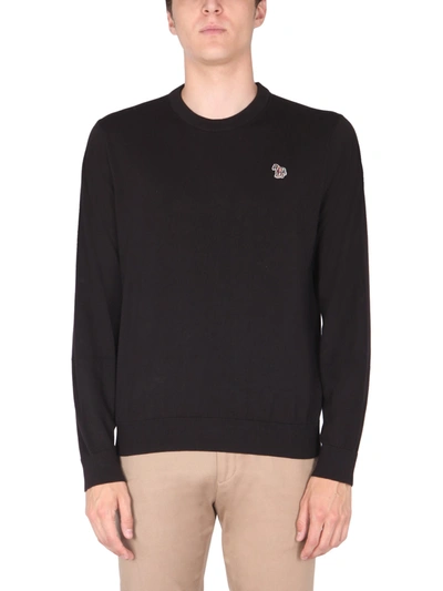 Shop Ps By Paul Smith Sweater With Zebra Patch In Nero