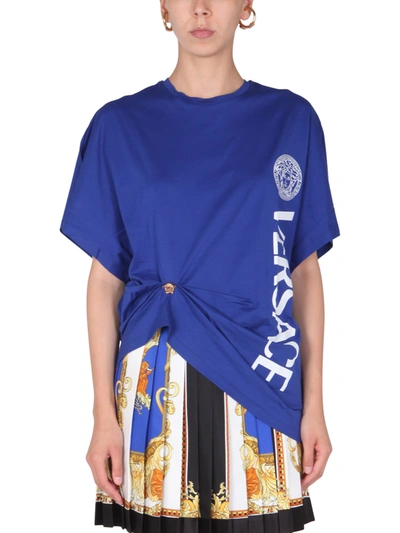 Shop Versace Collection T-shirt In Blu