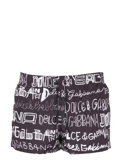 Shop Dolce & Gabbana Swimsuit Shorts In Nero
