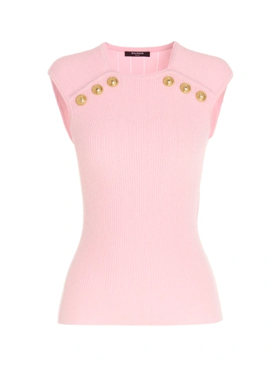 Shop Balmain Top In Pink