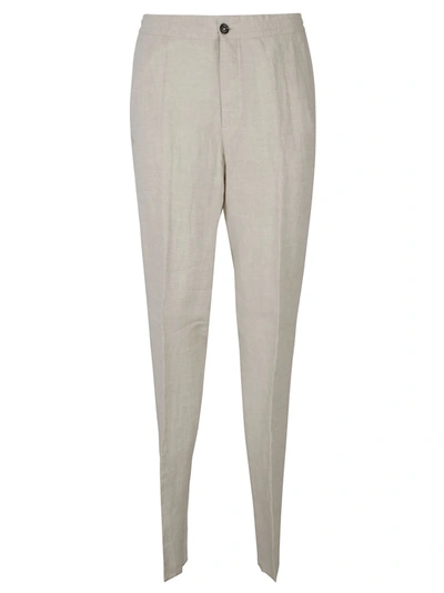 Shop Ermenegildo Zegna High-waist Plain Trousers In Natural