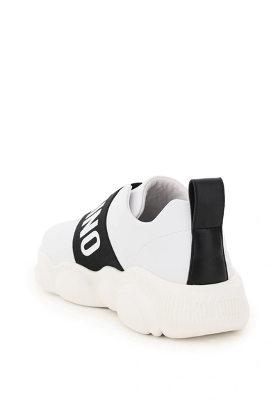 Shop Moschino Slip On Teddy Sneakers In White