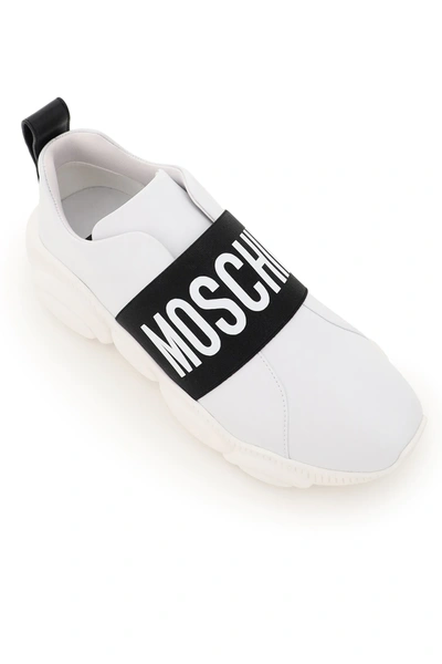 Shop Moschino Slip On Teddy Sneakers In White
