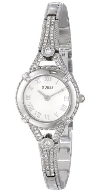 Shop Guess White Dial Stainless Steel Ladies Watch U0135l1 In Silver Tone,white