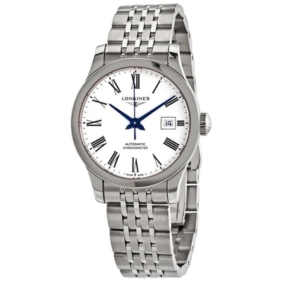 Shop Longines Record Automatic Ladies Watch L2.321.4.11.6 In Blue / White