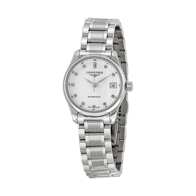 Shop Longines Masters Automatic Diamond Ladies Watch L2.128.4.77.6 In Gold Tone / Silver / Skeleton
