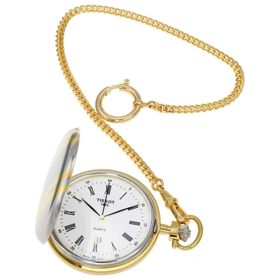 Shop Tissot Savonnette Two Tone Pocket Watch T83.8.553.13 In Two Tone  / Black / Brass / Gold Tone / Rhodium / White