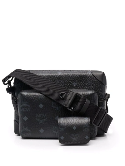Shop Mcm Small Klassik Visetos Crossbody Bag In Black