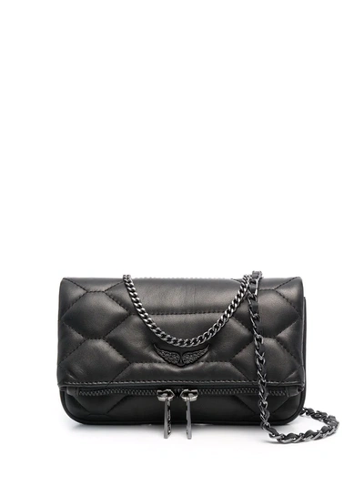 Zadig & Voltaire Tasche Rock Nano Xl Aus Lammleder Schwarz In Black
