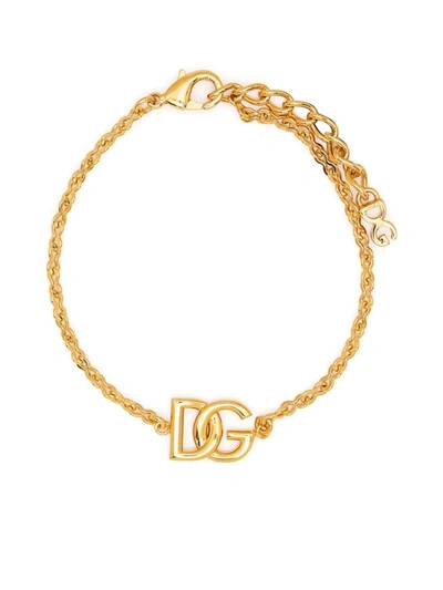 Shop Dolce & Gabbana Dg Rope-chain Bracelet In Gold