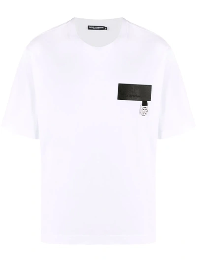 Shop Dolce & Gabbana Logo-patch Short-sleeve T-shirt In White