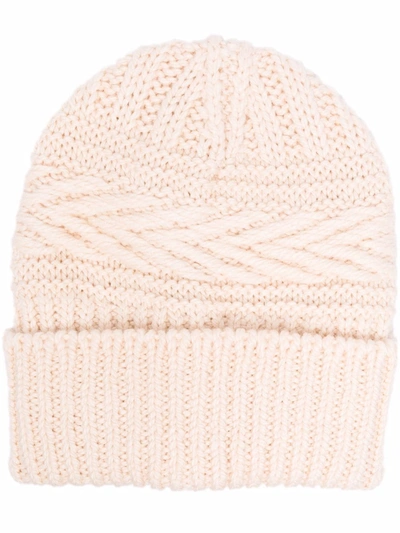 Shop Isabel Marant Seal Chunky-knit Beanie In Neutrals
