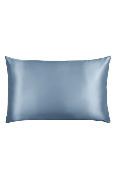 Shop Blissy Mulberry Silk Pillowcase In Ash Blue