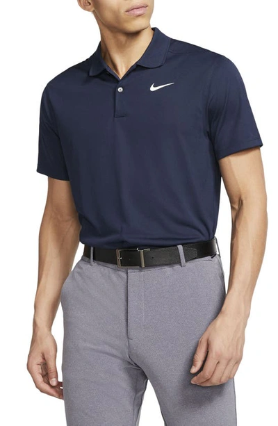 Shop Nike Dri-fit Victory Polo Shirt In Obsidian/ White