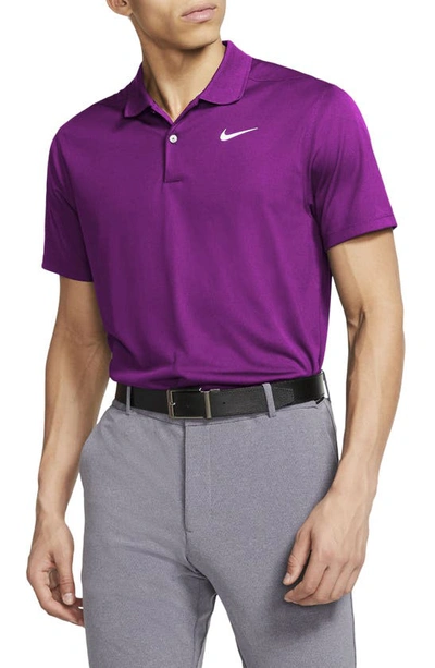 Shop Nike Golf Dri-fit Victory Polo Shirt In Vivid Purple/white