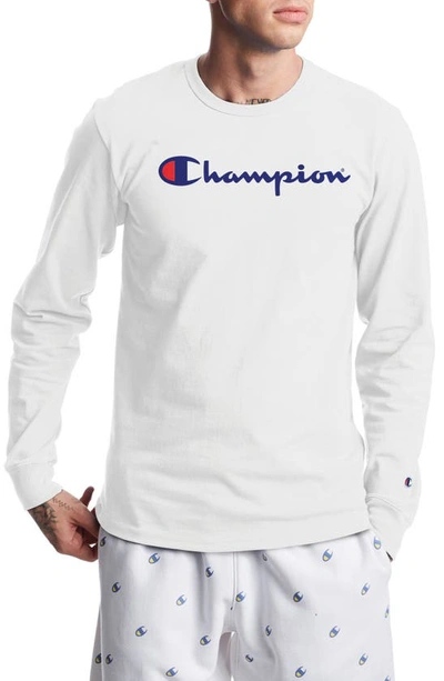 Shop Champion Heritage Long Sleeve Graphic Tee In White