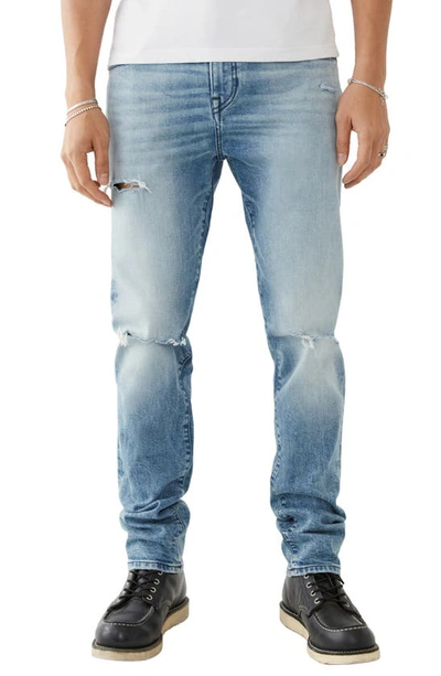 Shop True Religion Brand Jeans True Religion Rocco Renegade Ripped Skinny Jeans In Light Sun Blaze W/ Rips