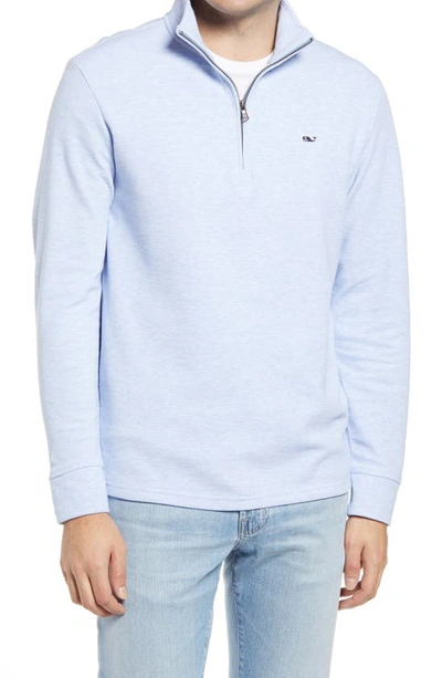 Shop Vineyard Vines Saltwater Quarter Zip Performance Pullover In White Cap/ Marlin