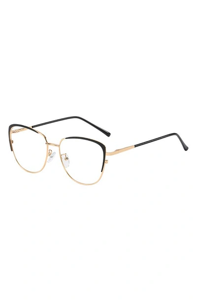 Shop Fifth & Ninth Sierra 53mm Cat Eye Optical Glasses In Black/ Clear