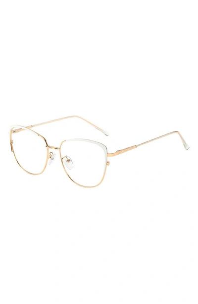 Shop Fifth & Ninth Sierra 53mm Cat Eye Optical Glasses In White/ Clear