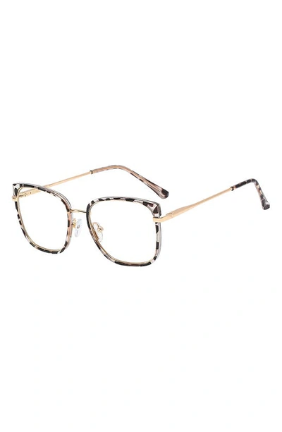 Shop Fifth & Ninth Sahara 53mm Square Blue Light Blocking Glasses In Leopard/ Clear