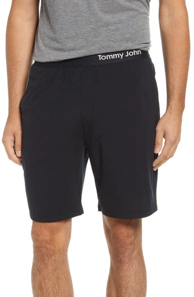 Shop Tommy John Cool Cotton Sleep Shorts In Black