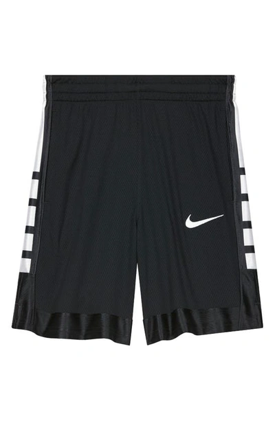 Shop Nike Kids' Elite Basketball Shorts In Citron/ Dark Raisin/ White