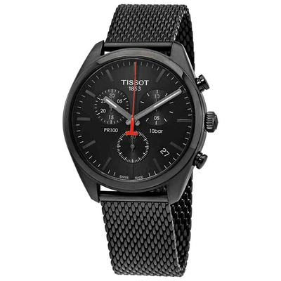 Shop Tissot Pr 100 Chronograph Black Dial Mens Watch T101.417.33.051.00