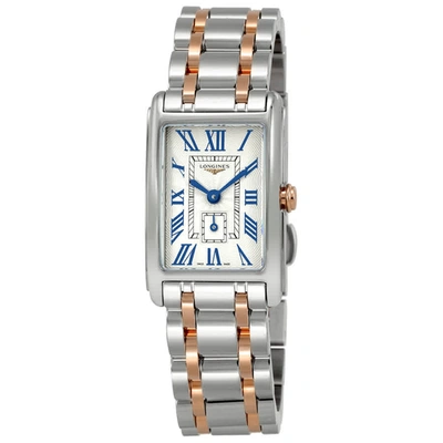 Shop Longines Dolcevita Silver Dial Ladies Watch L52555717 In Blue / Gold / Rose / Rose Gold / Silver