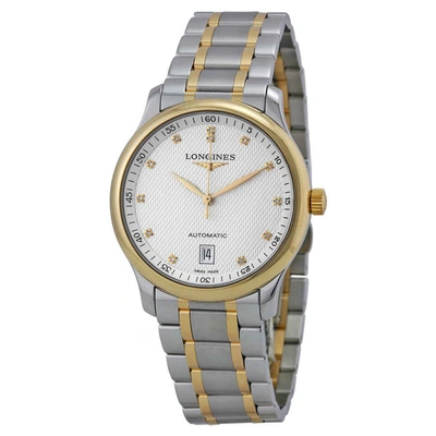 Shop Longines Master Automatic Diamond Silver Dial Mens Watch L2.628.5.77.7 In Gold Tone,pink,silver Tone,yellow