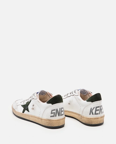 Shop Golden Goose Ballstar Leather Sneakers In White