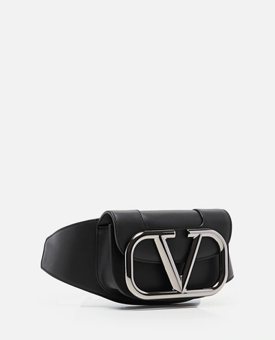 Shop Valentino Garavani Vltn  Leather Waist Satchel In Black