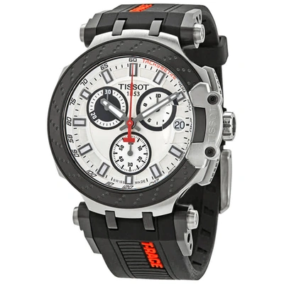 Shop Tissot T-race Chronograph Quartz White Dial Mens Watch T115.417.27.011.00 In Black,silver Tone,white
