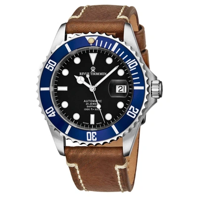 Shop Revue Thommen Diver Automatic Black Dial Mens Watch 17571.2535 In Black,blue,brown,silver Tone