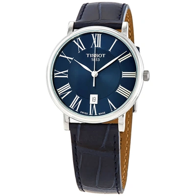 Shop Tissot Carson Premium Quartz Blue Dial Mens Watch T122.410.16.043.00 In Blue,silver Tone