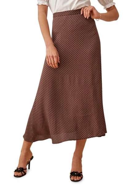 Shop Reformation Bea Midi Skirt In Truffle