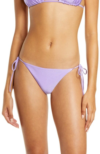 Shop Jade Swim Side Tie Bikini Bottoms In Iris Sheen