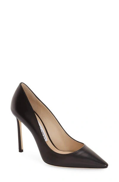 Shop Jimmy Choo Romy 100 Leather Pump In Black Leather