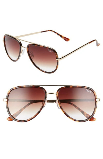 Shop Quay All In 52mm Mini Aviator Sunglasses In Tortoise/ Brown Fade