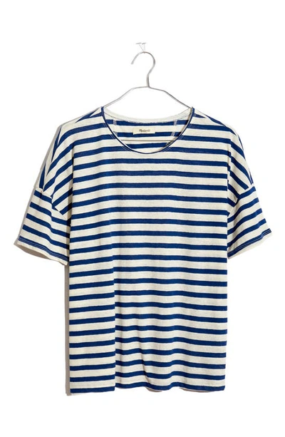 Shop Madewell Raw Edge Hangout Tee In Loki Stripe Royal Blue