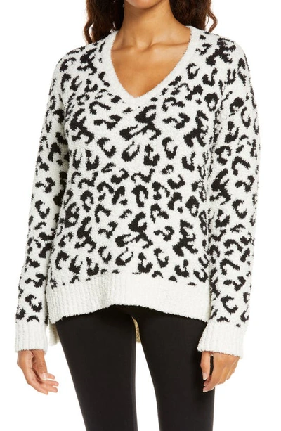 Shop Ugg Cecilia V-neck Sweater In Snow Leopard