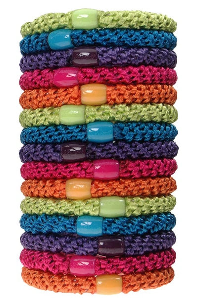 Shop L Erickson Grab & Go Set Of 15 Ponytail Holders In Candy