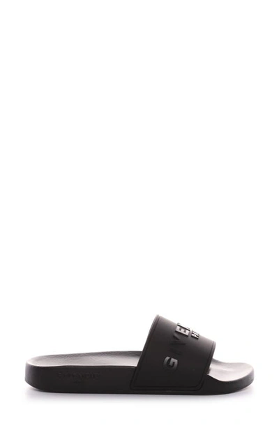 Shop Givenchy Logo Slide Sandal In Black/ Black