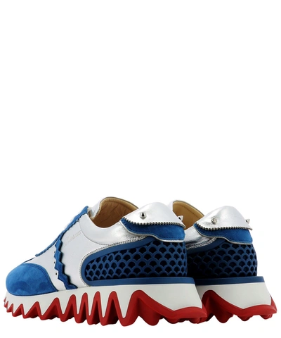 Shop Christian Louboutin "loubishark" Sneakers In Light Blue